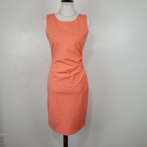 Kenneth Cole New York Coral Blush Sleeveless Ruched Zipper Hilary Dress NEW Sz 6